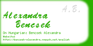 alexandra bencsek business card